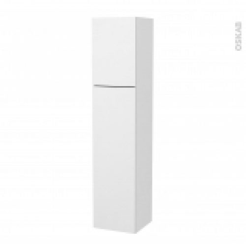 Colonne De Salle De Bains 2 Portes Ginko Blanc Cotes Blancs Version A L40 X H182 X P40 Cm