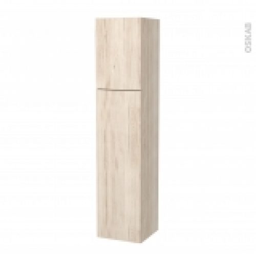 Colonne De Salle De Bains 2 Portes Ikoro Chene Clair Cotes Decors Version A L40 X H182 X P40 Cm