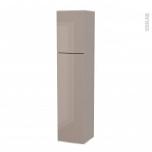 Colonne De Salle De Bains 2 Portes Keria Moka Cotes Decors Version A L40 X H182 X P40 Cm