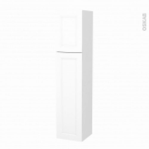 Colonne De Salle De Bains 2 Portes Static Blanc Cotes Blancs Version A L40 X H182 X P40 Cm