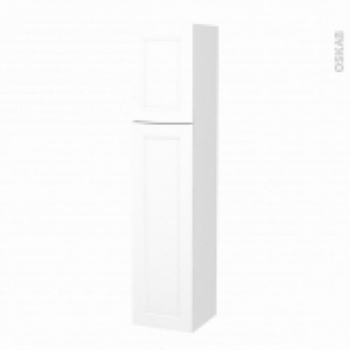 Colonne De Salle De Bains 2 Portes Static Blanc Cotes Decors Version A L40 X H182 X P40 Cm