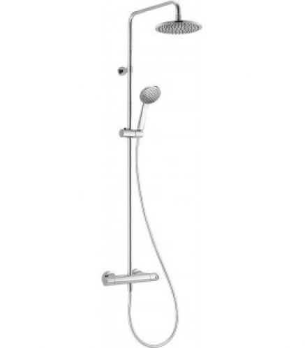 Colonne douche Evica avec mitigeur therm. encastre+dou- chette + pomme douche, chromee