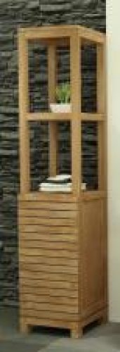 Colonne étagère de salle de bains Porquerolles en teck