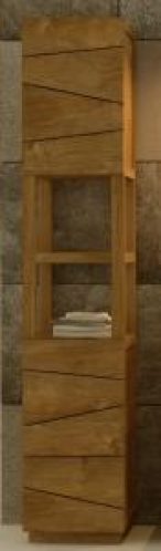 Colonne étagère de salle de bains Rhodes en teck