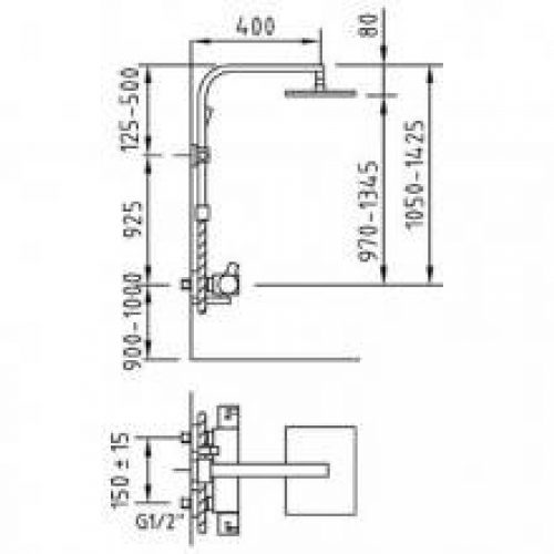 Colonne thermostatique de douche extensible Bimini