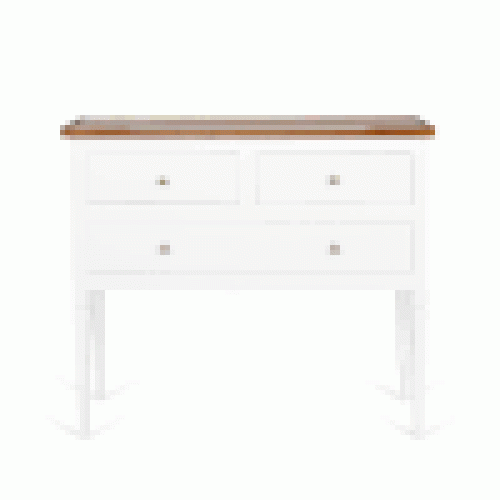 Commode LEONARD en acajou, bois / blanc