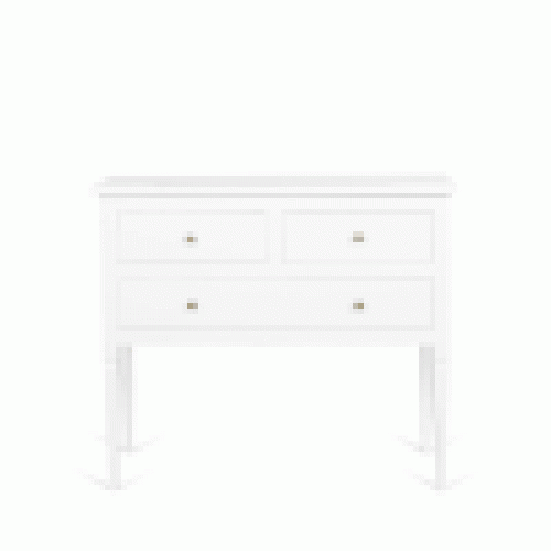 Commode LEONARD en acajou, fini blanc