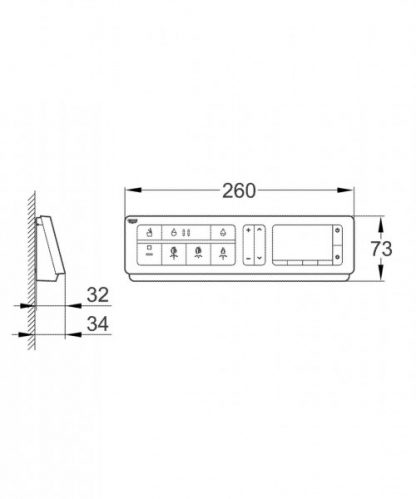 Composant Electronique Grohe Sensia Arena Télécommande WC Japonais Chromé