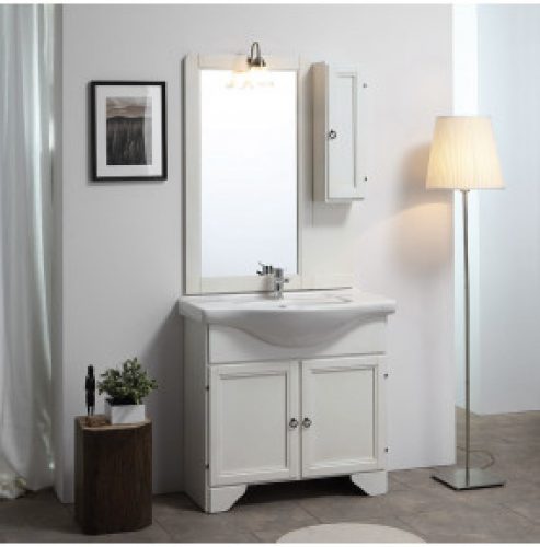 COMPOSITION POUR SALLE DE BAIN CM 85 ART PAUVRE BLANC DÉCAPÉ