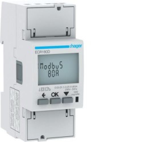 COMPTEUR MONO 80A MODBUS MID – GESTION DU BATIMENT  HAGER ECR180D
