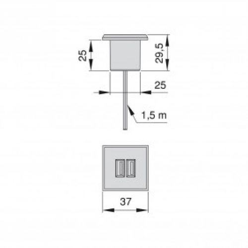 Connecteur à encastrer – 2 ports USB