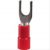 Cosse à sertir pré-isolée PVC rouge fourche section 0,5 à 1,5mm² Ø4,2mm vendu par 100