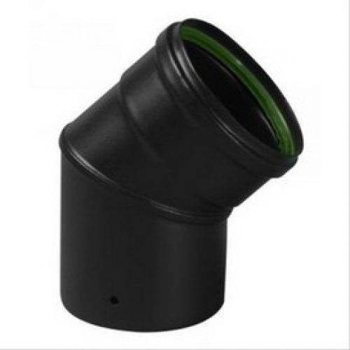 Coude 45° conduit pellets émail noir mat diam 80mm – TEN