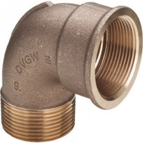 Coude 90° bronze mâle / femelle à visser