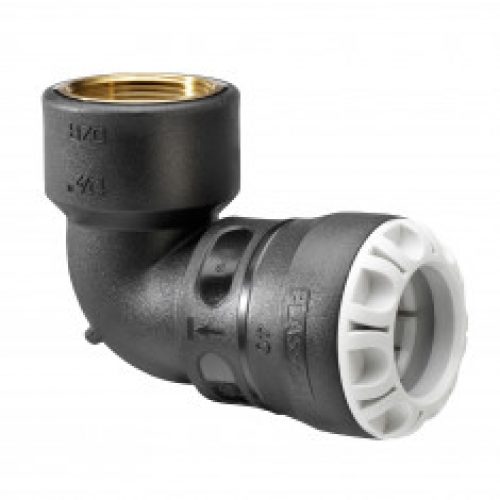 Coude à 90° dérivation taraudée laiton encliquetable tube PE – Série 1 – Plasson