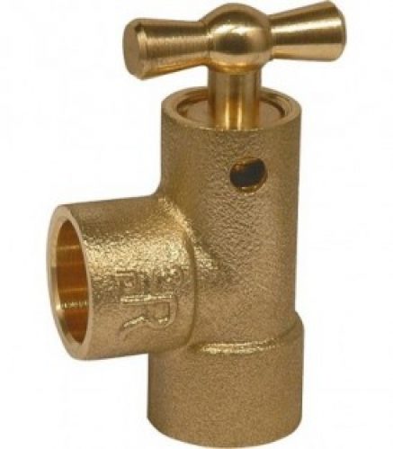 Coude a souder laiton avec vidage, 22x22x22 mm