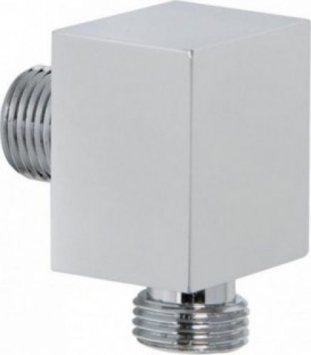 Coude de raccord mural Design 90°, chromé, 43 mm modele carré