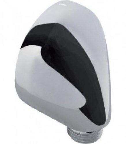 Coude de raccordement mural DN 15 securite contre les flux de retour chrome