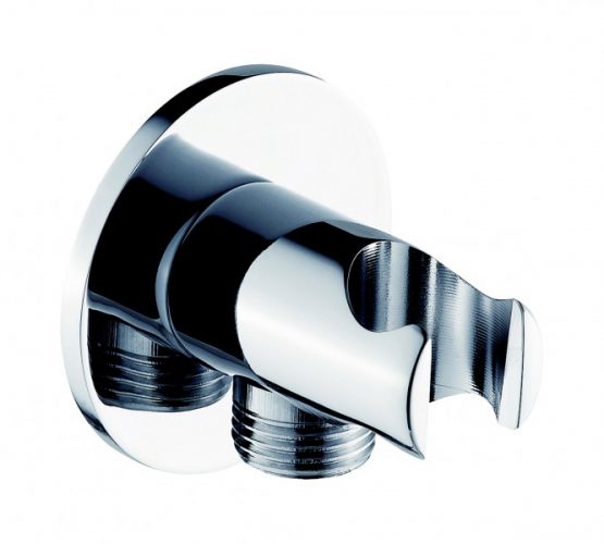 Coude à encastrer avec support mural pour douchette et clapet anti-retour BA003 – design arrondi