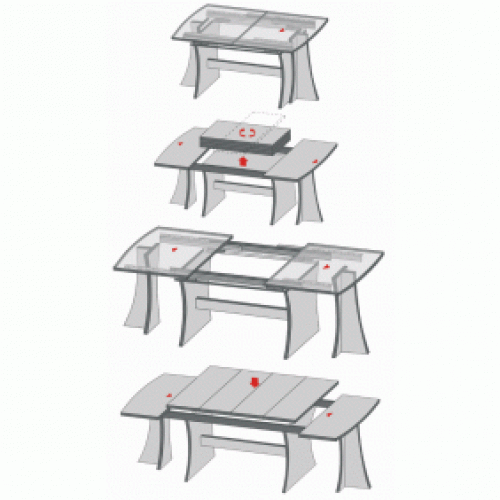 Coulisses de table Alu77-charge 115 kg