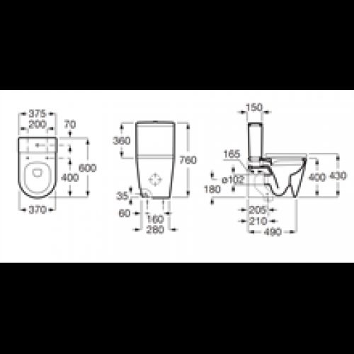 Cuvette sortie double Rimless Inspira Round Roca