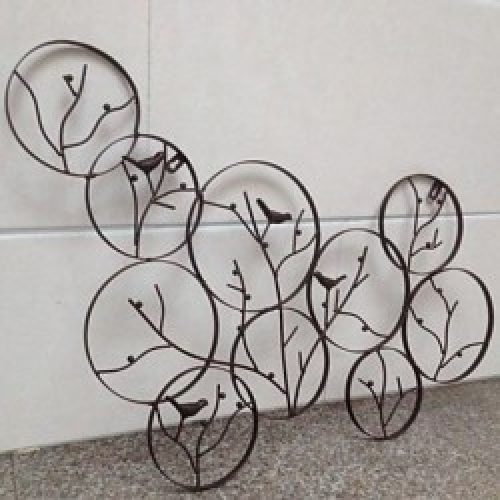 Décoration murale de style rustique en forme cercles en métal