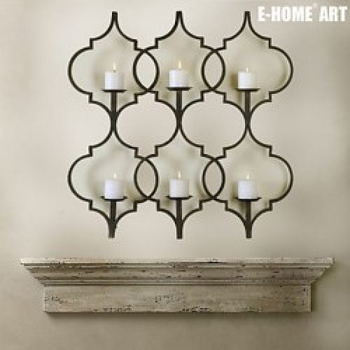 Décoration murale de style rustique en forme chandelier en métal