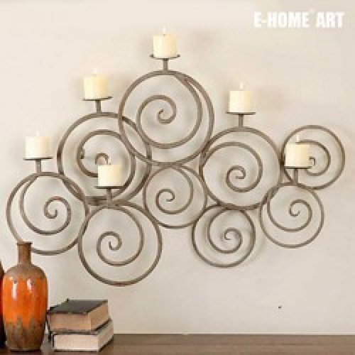 Décoration murale de style rustique en forme d’anneaux dorés