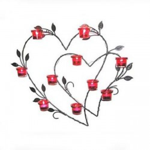 Décoration murale de style rustique en forme de cœurs en métal