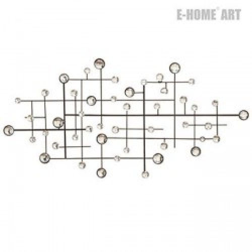 Décoration murale de style rustique en forme géométrique brillant en métal