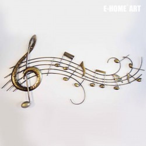 Décoration murale de style rustique en forme notes de musique