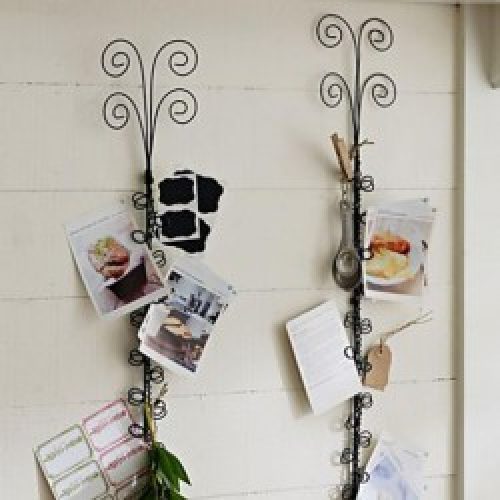 Décoration murale de style rustique en forme pince-notes en métal