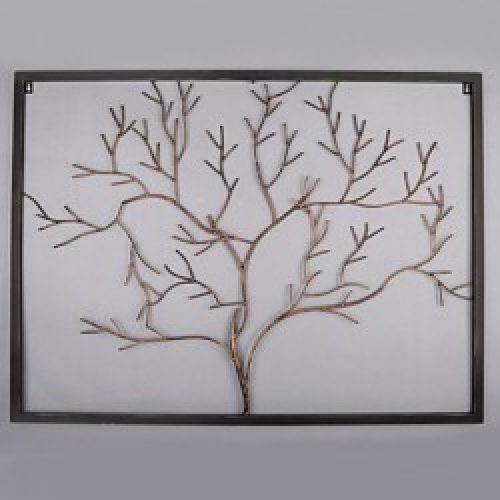 Décoration murale de style rustique à motif arbre en métal