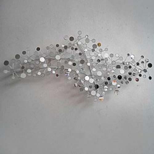 Décoration murale de style rustique à motif gypsophile en métal