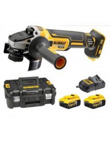DEWALT – Meuleuse 125 mm XR 18V (2x5AH) en coffret T-STAK – DCG405P2