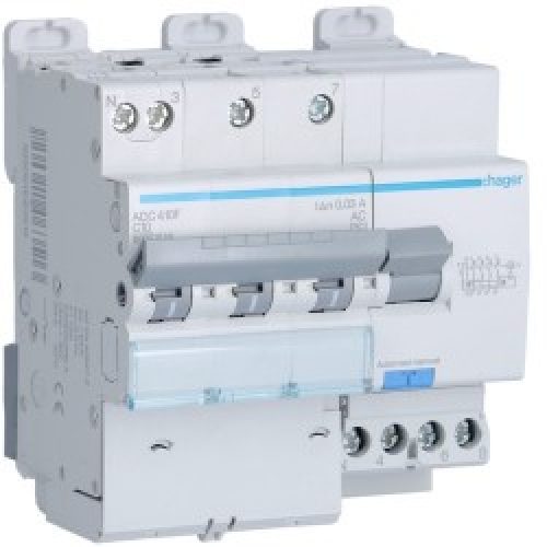 Disj.dif 3P+N 6-10kA C-10A 30m – DISJ. DIFF.3PH-N  HAGER ADC410F