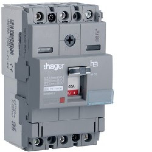 Disj.x160 3P 40kA 100A mag fix – APPAREILLAGE DE TETE  HAGER HNA100M