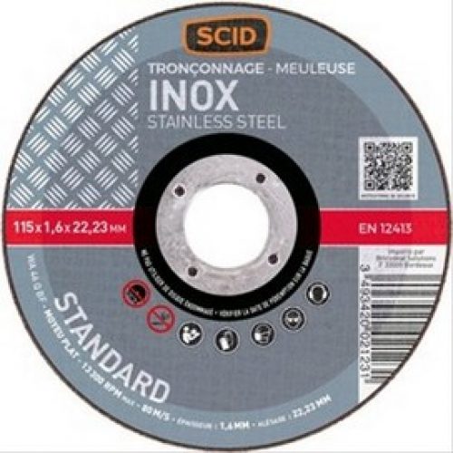 Disque a tronçonner l&rsquo;inox Ø 115mm
