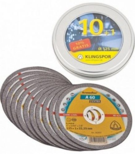 Disque de tronconnage Klinspor A60 extra, 125×1 mm, Paquet 11 pces en boîte