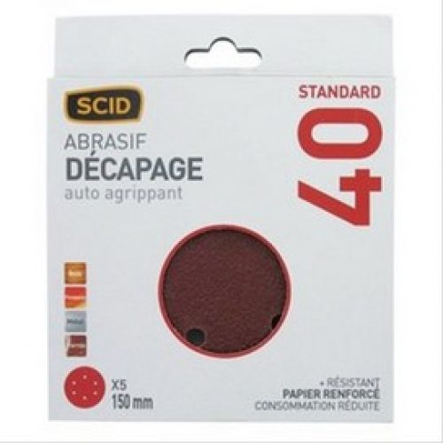 Disque papier auto-agrippant perforé 6 trous G80 Ø150 vendu par 5