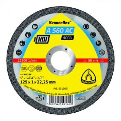 Disque à tronçonner Ø115mm acier – Type A 560 AC – Klingspor 331167