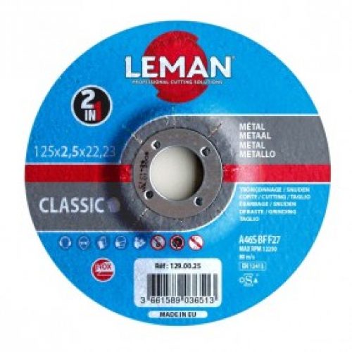 Disque à tronçonner – métal inox acier – 125×2,5×22,23 mm