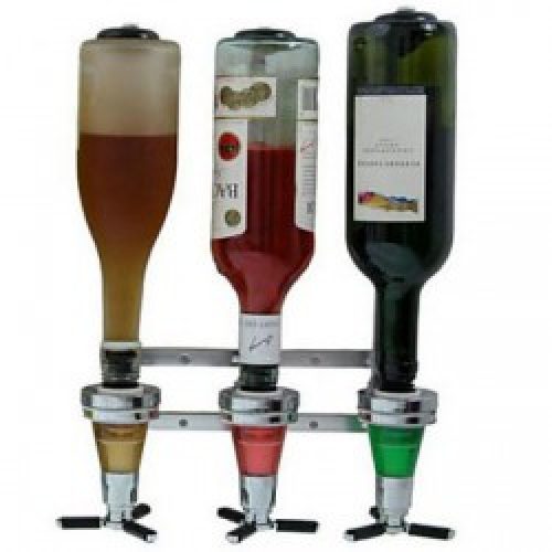 Distributeur de boisson mural à 3 bouteilles en métal