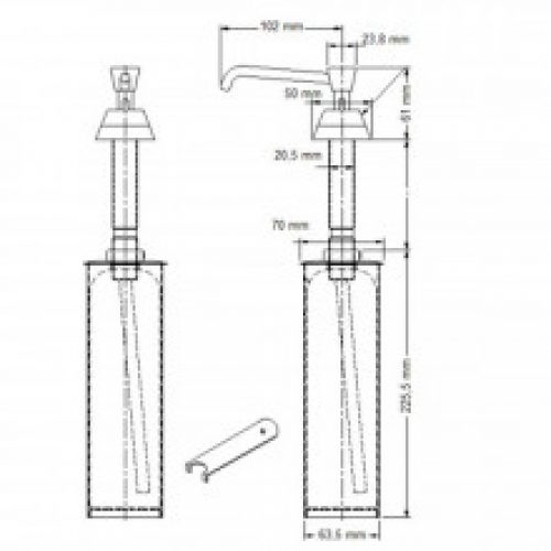 Distributeur de savon 0,5L gris à encastrer…