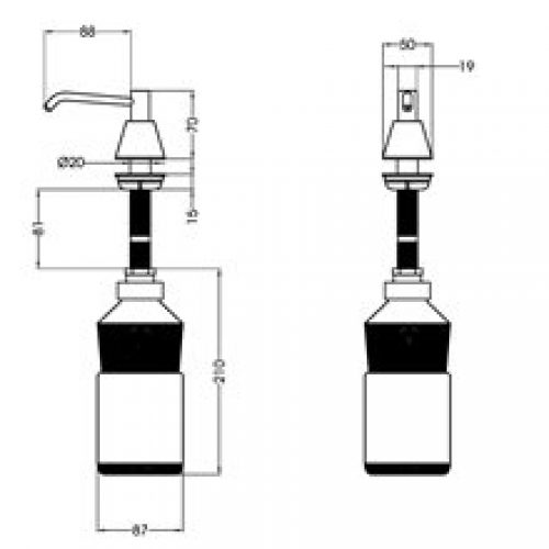 Distributeur de savon 95cl gris à encastrer…