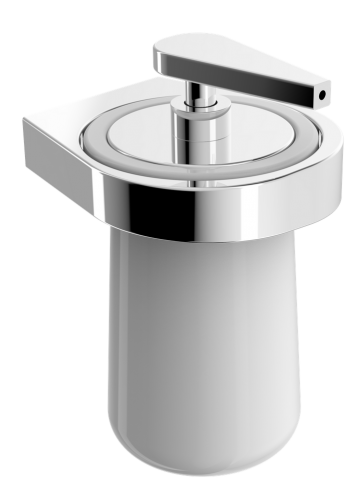 Distributeur de savon liquide en céramique SDESS avec support mural en laiton– série design ES