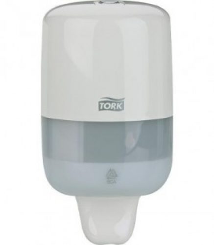 Distributeur de savon S2, 475ml Tork S-Box Mini, blanc 112 mm de large, 188 mm de haut, 105 mm de prof