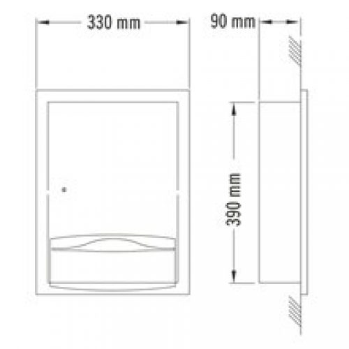 Distributeur de serviettes à encastrer Mediclinics