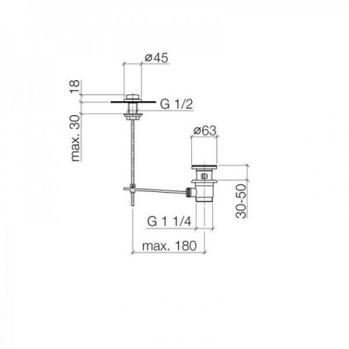 Dornbracht Standard Garniture d’écoulement avec bouton à tirer pour montage sur gorge 1 1/4&Prime; (102009