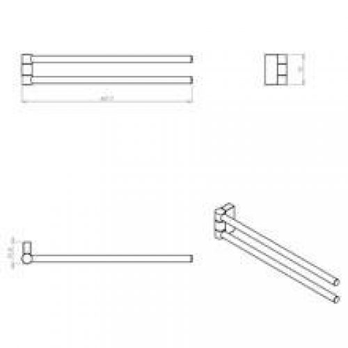 Double porte-serviettes pivotant white COSMIC